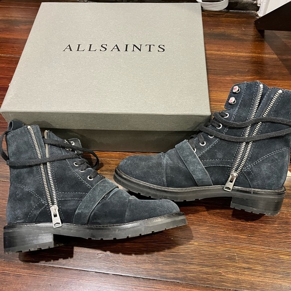 Allsaints Donita suede combat boots - Picture 3 of 6